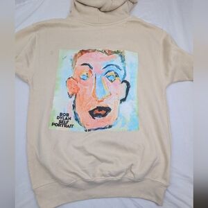 Bob Dylan Self Portrait Cream Hoodie   Abstract Painting Of Bob By Bob Medium